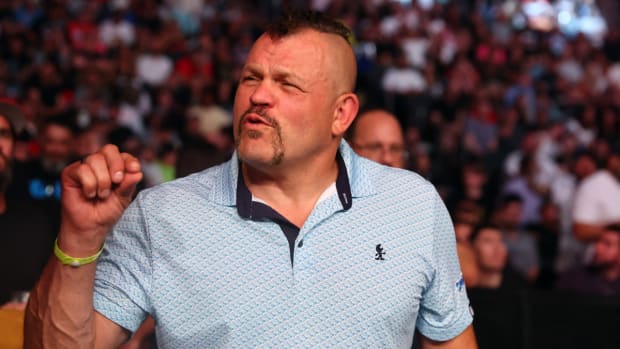 May 7, 2022; Phoenix, Arizona, USA; Former UFC fighter Chuck Liddell in attendance during UFC 274 at Footprint Center. Mandatory Credit: Mark J. Rebilas-USA TODAY Sports